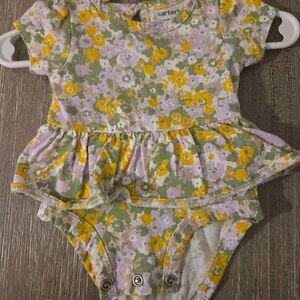 Carters newborn onesie floral print with ruffle